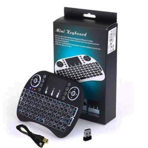 Mini Teclado p/ TV Smart e Tablet Sem Fio Com Led