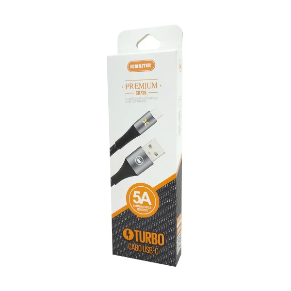 Cabo Carregador Micro Usb –  Tipo C-Turbo –KIMASTER CB736