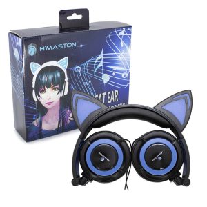 Headset Orelha de Gato com LED  H'MASTON EJ-L107