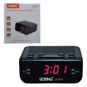 Rádio Relógio Digital Com Alarme Lelong Le-674