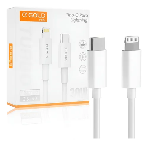 Cabo iPhone AGOLD Tipo-C para Lightning CB-50 30W