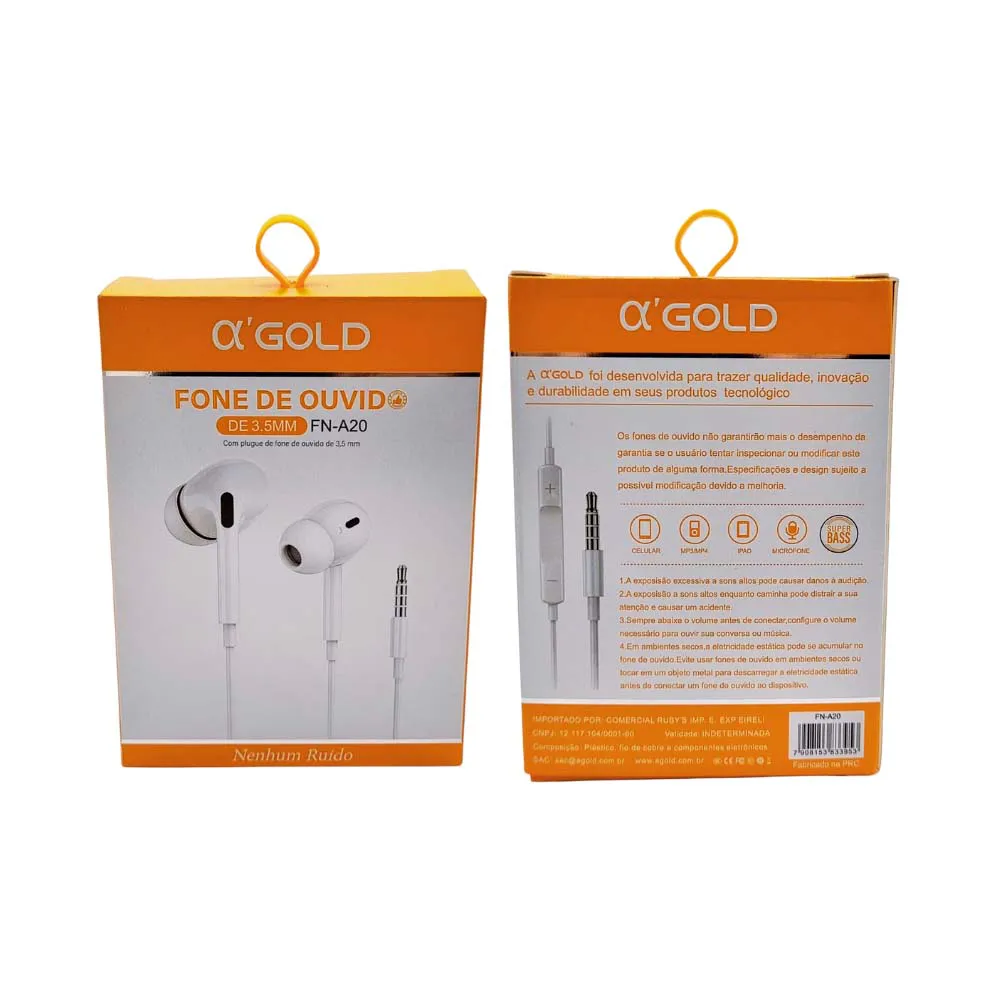 Fone de iPhone P2 A'GOLD FN-A07