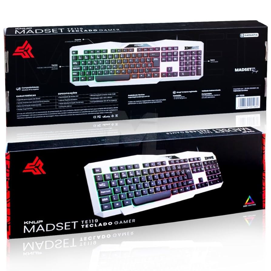 Teclado e Mouse Sem Fio Gamer KNUP-TE119