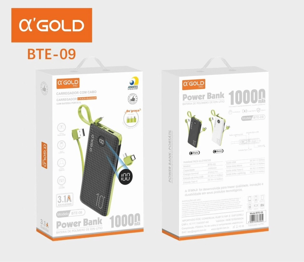 Power BankANK A'GOLD 10.000 BTE-09A