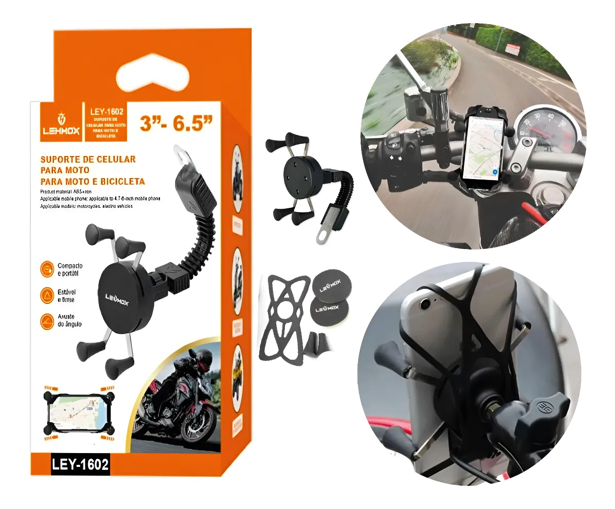 Suporte de Celular para Moto LEHMOX LE-1602